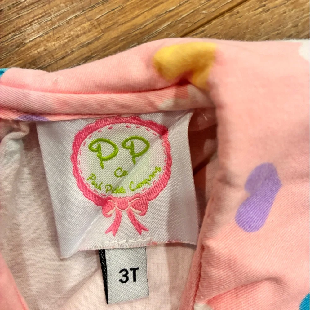Posh Pickle Company Colorful Heart Dress Collar Valentines Spring Summer 3T - Picture 11 of 12